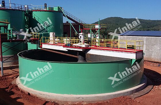 Thickener in gold processing plant